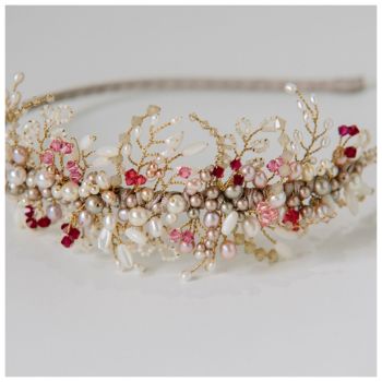 POMEGRANATE | Blush and Raspberry Bridal Headdress