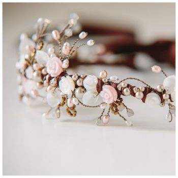 WILD ROSE | Asymmetrical Floral Wedding Headdress