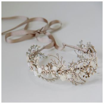 WILD ROSE CROWN | Mother of Pearl Floral Bridal Crown Headdress 