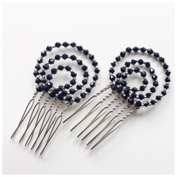 Small Black Deco Comb Duo