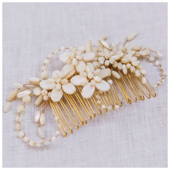 ASTOR | Mother of Pearl Large Bridal Hair Comb 