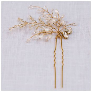 FERN | Jewelled Statement Crystal and Pearl Bridal Hair Pin 