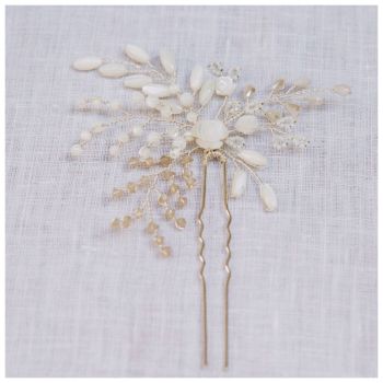 GARDENIA | Floral Mother of Pearl Wedding Hair Pin