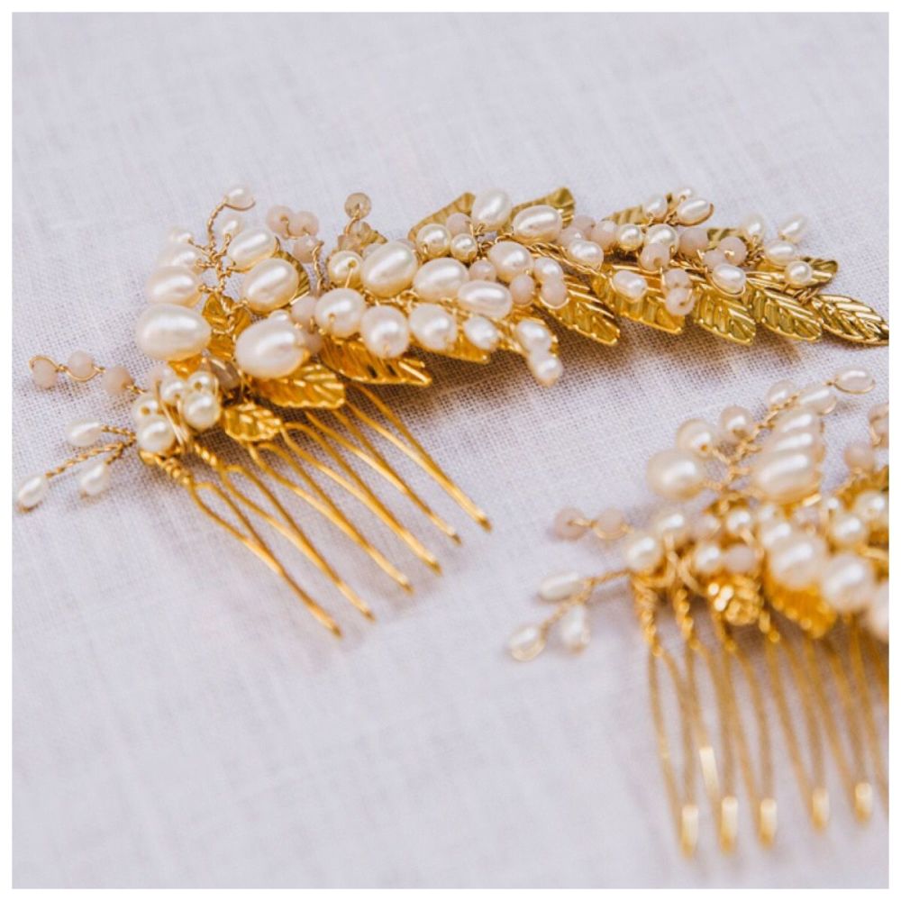 Gold Grecian Pearl Comb (small)