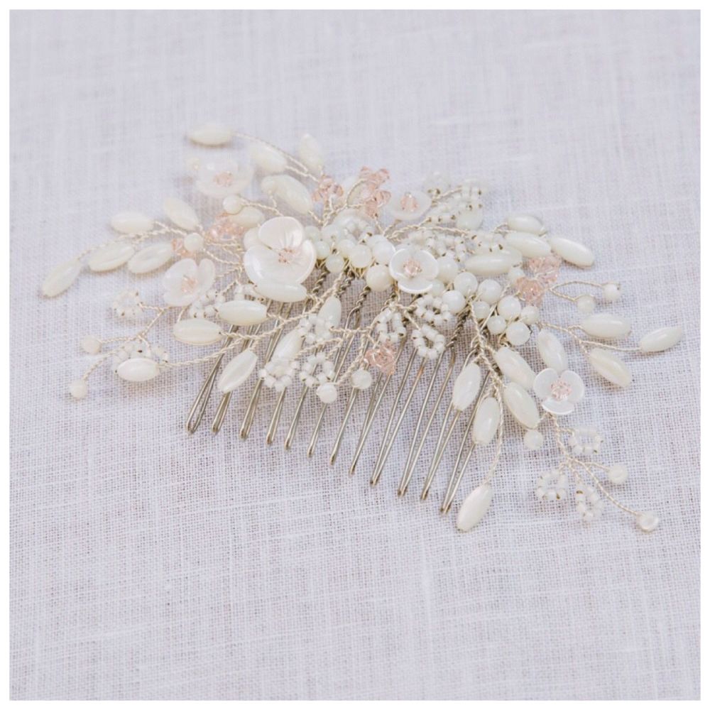 MAGNOLIA | Floral Mother of Pearl Bridal Hair Comb