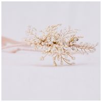 FERN | Diamante and Pearl Asymmetrical Bridal Headdress