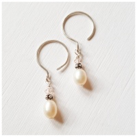 ANTIQUE PEARL | Freshwater Pearl and Crystal Bridal Drop Earrings
