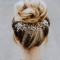 WINTER ROSE | Double Comb Bridal Headpiece over veil headdress