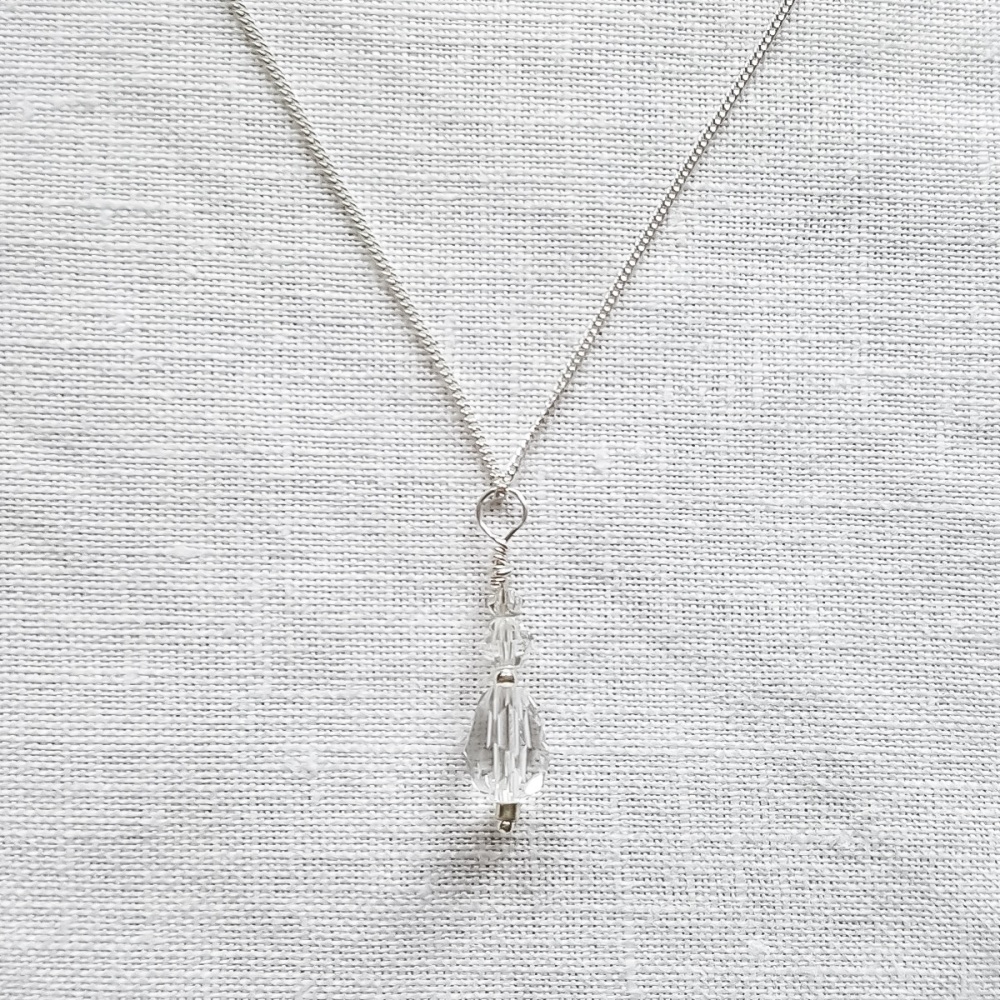 Crystal Drop Pendant Necklace 
