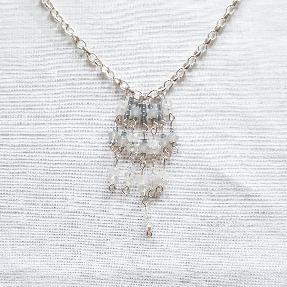 Modern Victoriana Aquamarine and sterling silver necklace 