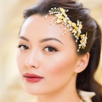 THERA | Grecian Gold Leaf Wedding Hair Pin Trio 