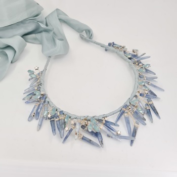 BLUE | Blue Kyanite Crystal Bridal Crown 