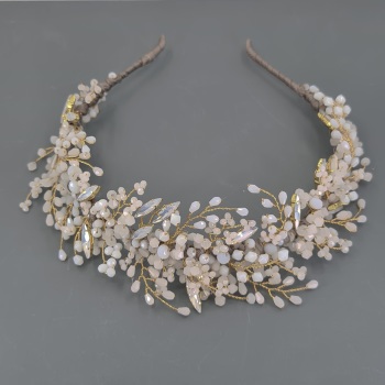 ISABELLINE | White Opal Crown Wedding Headdress