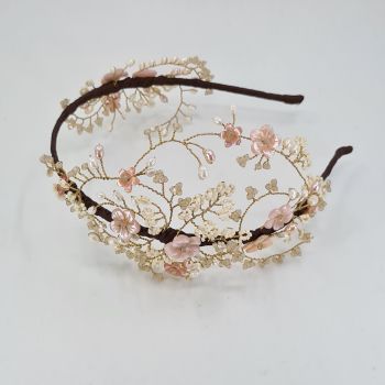 Intricate Blush Cherry Blossom Headdress