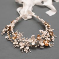 ANEMONE | Statement White and Gold Floral Bridal Crown 