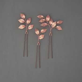 COPPER LEAVES | Simple Copper Leaves Wedding Hair Pins