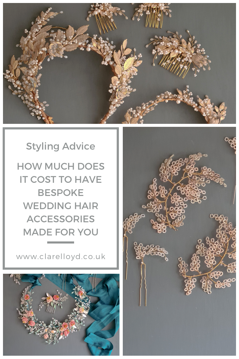 How much does it cost to have bespoke wedding hair accessories made for you? Read this blog post for more info