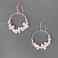 HARLOW | Sterling silver and pearl statement hoop earrings 