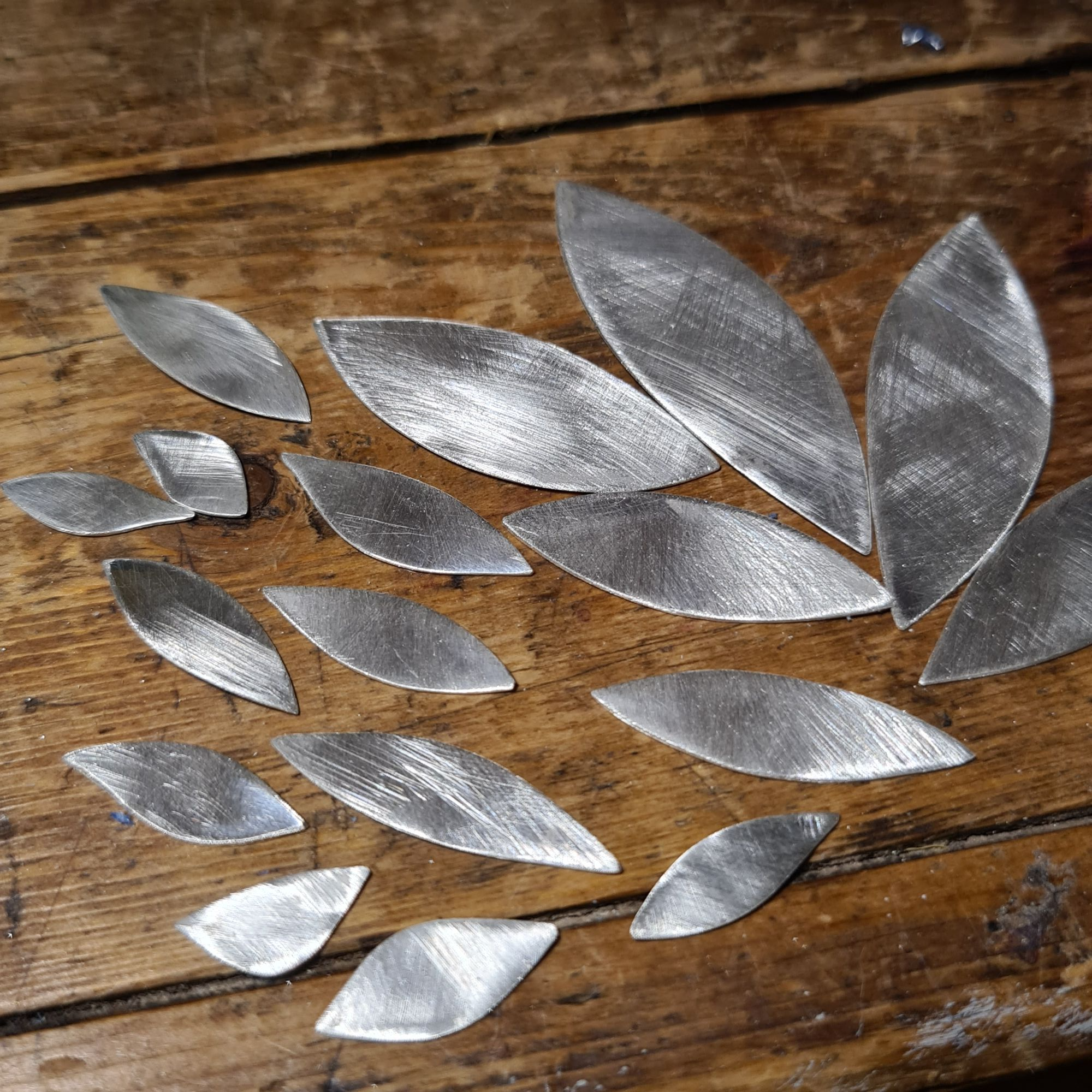 leaves made from recycled sterling silver