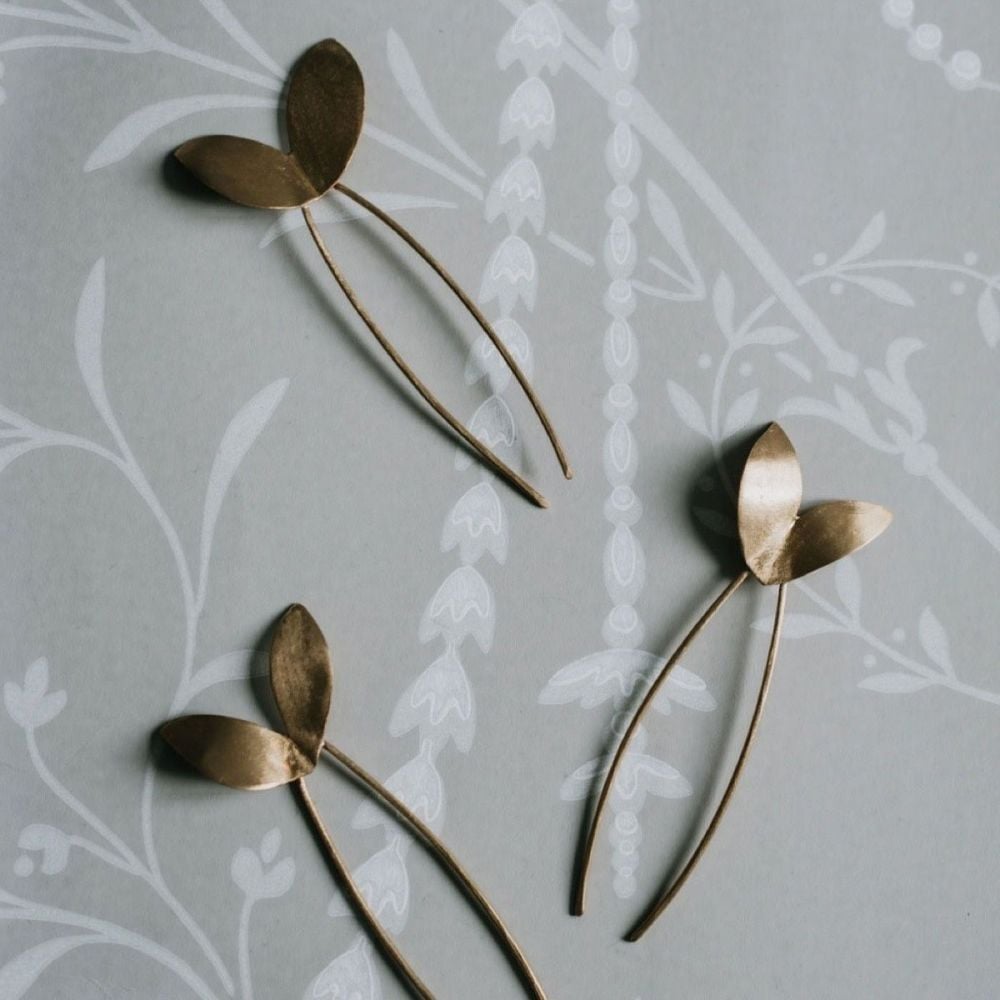 Cordifolia | Trio of Hair Pins with heart shaped leaves