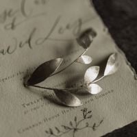 MILLEFOLIA | Precious Metal Olive Leaves Small Wedding Headpiece 