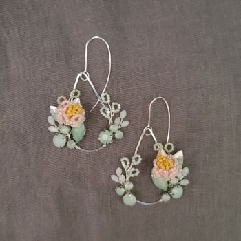 PEONY | Statement Chandelier Floral Teardrop Earrings 