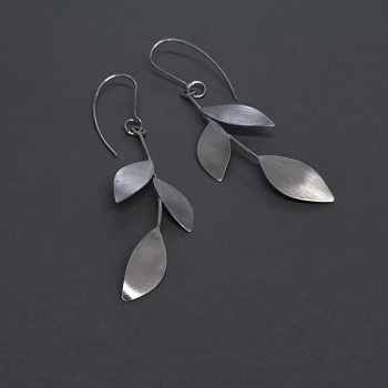 MILLEFOLIA | Precious Metal Olive Leaves Statement Bridal Earrings 