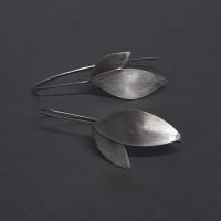 MILLEFOLIA | Precious Metal Olive Leaves Long Wire Leaf Bridal Earrings