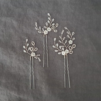 WINTER ROSE | delicate floral hair pins