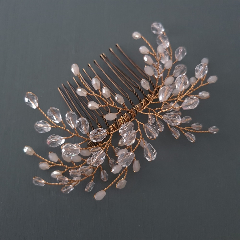 HESTER | Delicate Crystal Bridal Hair Comb