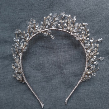 HESTER | Delicate Crystal Bridal Crown Headdress