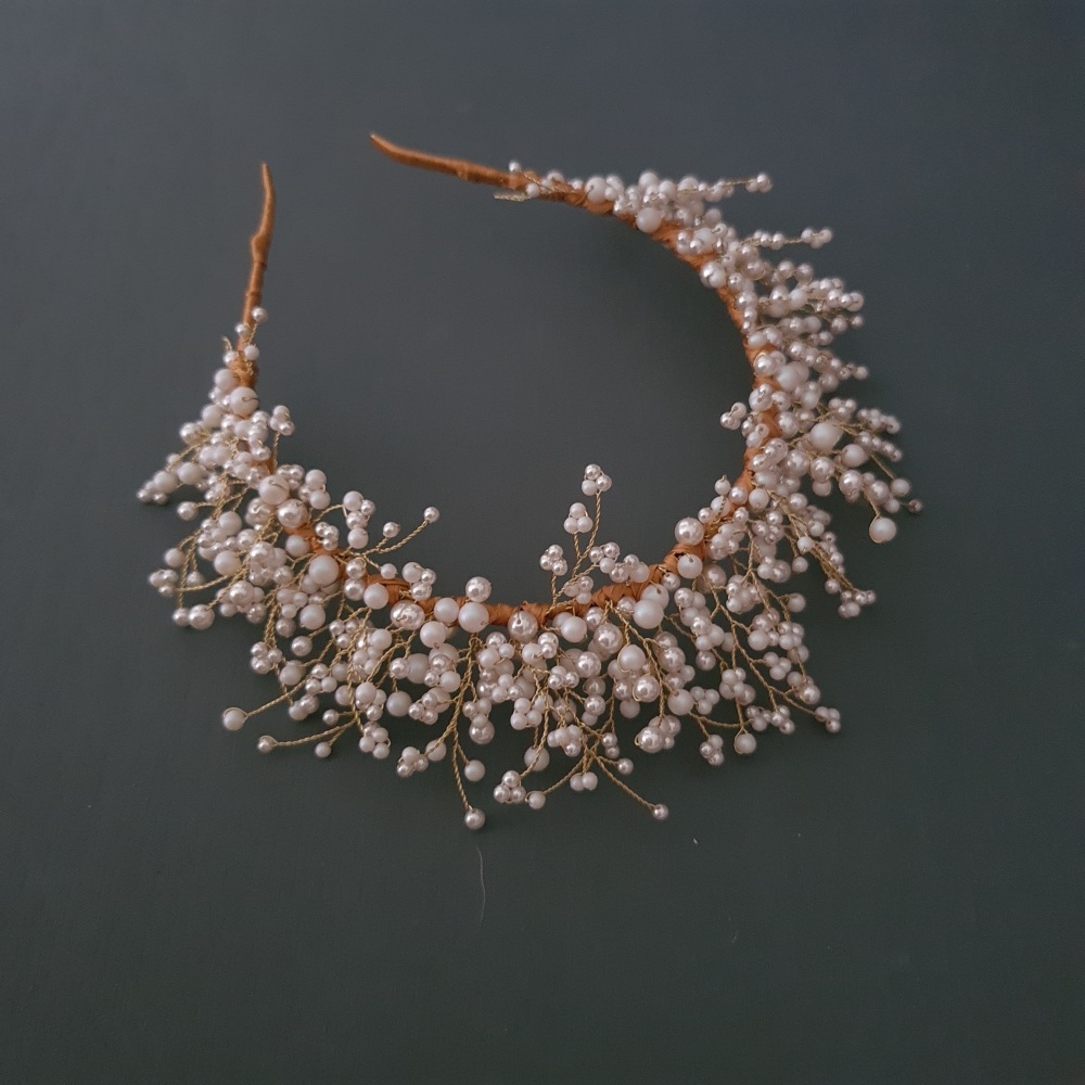 CALISTA | Pearl Bridal Crown Headdress