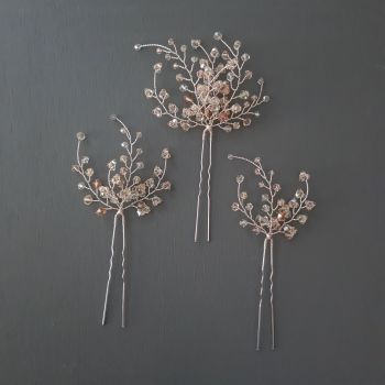 CALISTA | Delicate Crystal Wedding Hair Pin Set