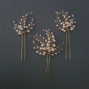 CALISTA | Delicate Pearl Wedding Hair Pin Set