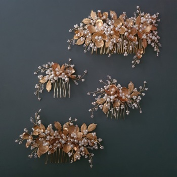 ANEMONE | Gold Floral Wedding Hair Combs
