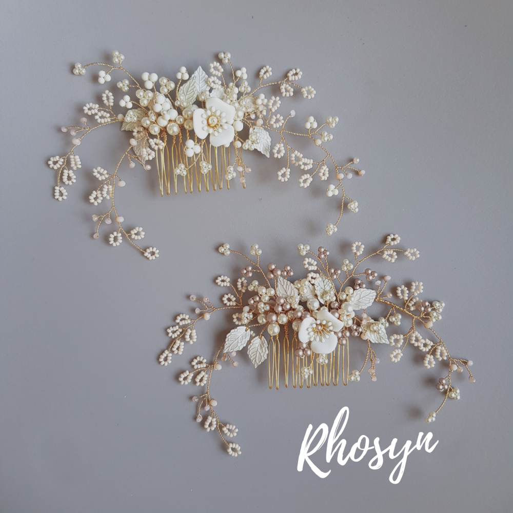 RHOSYN | Ethereal Botanical Bridal Hair Comb