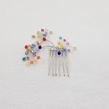 SULIS | Jewel Coloured Crystal Mini Bridal Comb