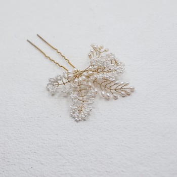 BOSTON | Intricate freshwater pearl and Seed Bead Bridal Hair Pin