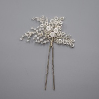 WINTER ROSE | Jewelled  Diamante Ivory Floral Wedding Hair Pin