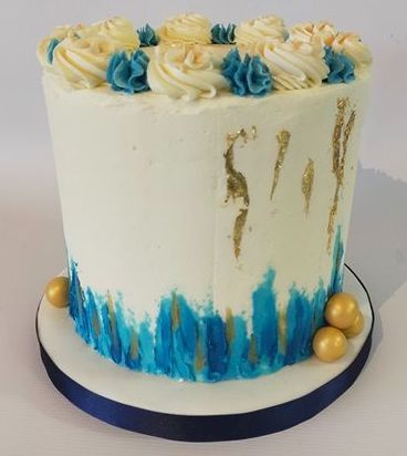 blue and gold buttercream