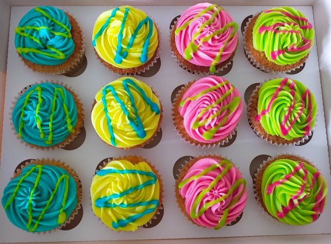 Neon cupcakes