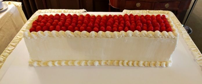 Extra long wedding cake