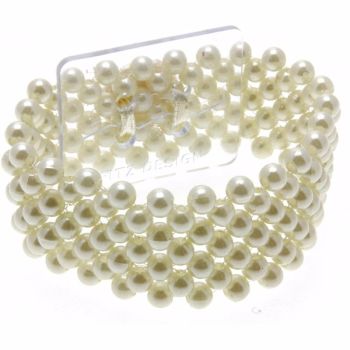 Corsage Narrow Pearl Bracelet - Cream #NC1211