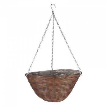 Chestnut Faux Rattan Basket - 14" x 1 #6020061