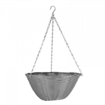 Slate Faux Rattan Basket - 14" x 1 #6020071