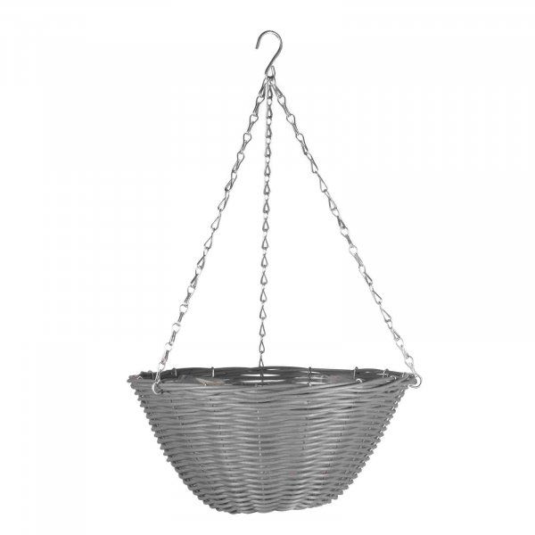 Slate Faux Rattan Basket - 14