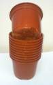 1 x 9cm Plastic Pots Terracotta For Bedding & Seeds 