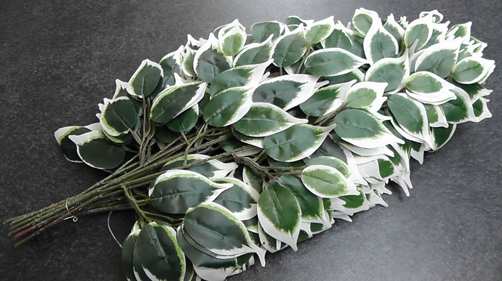 Artificial Ficus Leaf 60cm Variegated 42 Leaf Floral-Supplies  