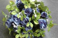 55cm Rose Bud Bush With Gyp 24 Heads Blue #520