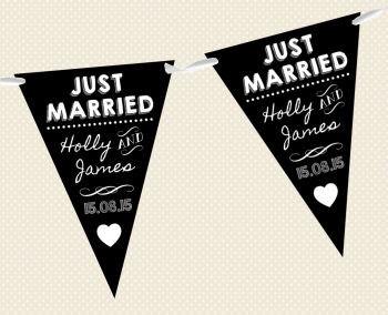 Chalkboard Bunting - Just Married D2